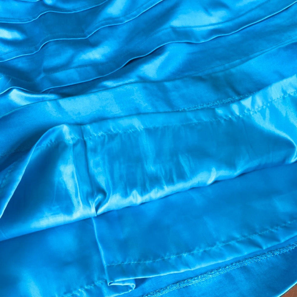 Rafaella Turquoise Blue Tiered Business Casual Stretch Lined Skirt Size 12 - Picture 10 of 10